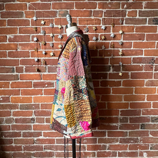 Fleetwood Mac Inspired Kantha Patchwork Hooded Jacket