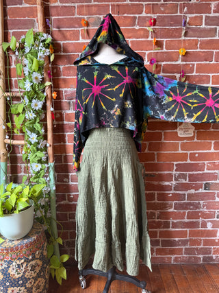 Dark Side of the Moon Rainbow Cropped Tie Dye Hoodies - Multiple Colors Available - Fair Trade Made