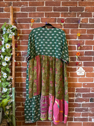 Coffee In The Morning Kantha Dress - Fits up to 3X