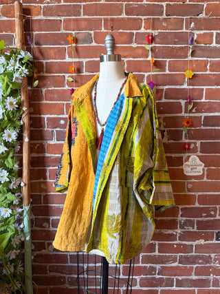 OOAK Summer Collection - Upcycled Def Leppard inspired Vintage Kantha Jacket
