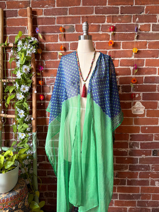 Summer Dreams 100% Silk Poncho Robe- Fair Trade Made