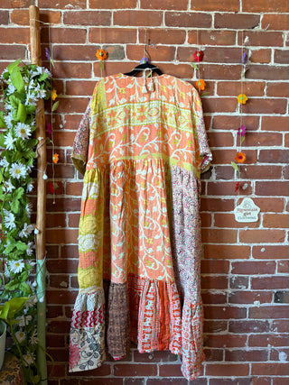 Coffee In The Morning Kantha Dress - Fits up to 3X