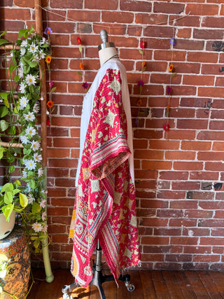 Upcycled Waylon Jennings + Willie Nelson Inspired Kantha Hi Lo Poncho Top