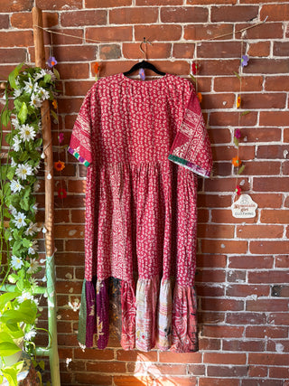 Coffee In The Morning Kantha Dress - Fits up to 3X - 100% Cotton- Fair Trade Made