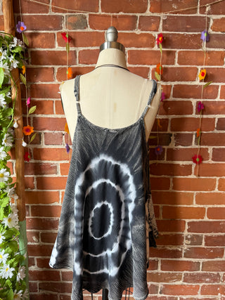 Zen Spiral Tie Dye Grey Top