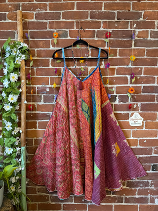 Coffee In The Morning Midi Kantha Summer Dress With Pockets - Fits up to 2X