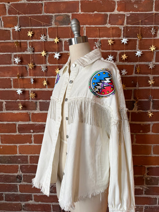 Sphere Here We Come! Grateful Dead Inspired Sparkle Fringe Jacket