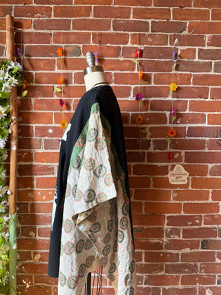 OOAK Summer Collection- Upcycled Dolly Parton Inspired Kantha Poncho Tee