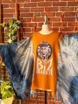 OOAK Autumn Collection- Upcycled Biz Markie Inspired Tie Dye Poncho Tee