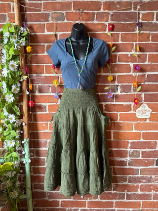Green Meadow 100% Cotton Gauze Skirt / Mini Dress - Fair Trade Made