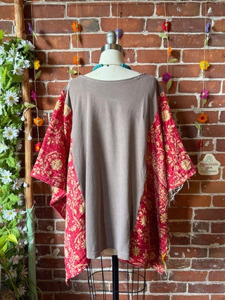 OOAK Autumn Collection- Upcycled  Poncho Tee