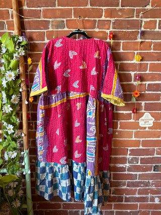 Coffee In The Morning Kantha Dress - Fits up to 3X