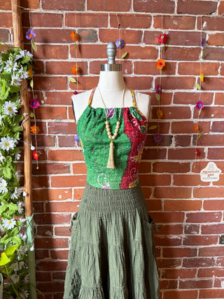 Size 0-12 In Bloom Reversible Kantha Halter Top