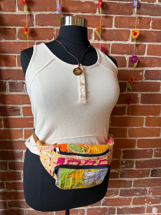 Mystery Recycled Kantha Patchwork Fanny Pack / Crossbody Bag