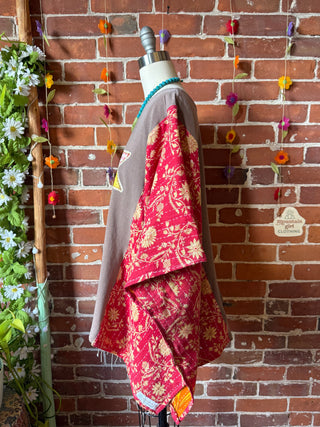 OOAK Autumn Collection- Upcycled  Poncho Tee