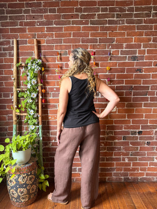 Canyon Breeze 100% Linen Straight Leg Pants - Multiple Colors- Made in Italy