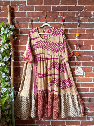 Coffee In The Morning Kantha Dress - Fits up to 3X
