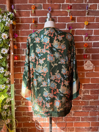 Autumn Moon Silky Flowy Kimono - Fair Trade Made - Final Sale