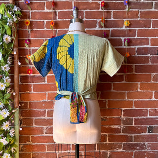 Nova Kantha Short Sleeve Wrap Top