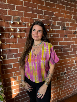 Gemini Moons Tie Dye Cropped Top - Multiple Colors Available