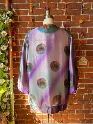 Autumn Moon Silky Flowy Kimono - Fair Trade Made - Final Sale