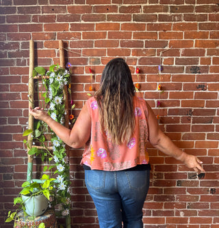 Sale! Upcycled Cropped Flowy Tank Size Large