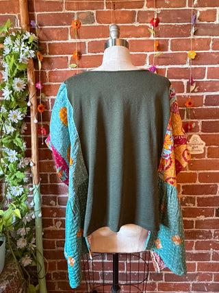 OOAK Autumn Collection- Upcycled  Poncho Tee