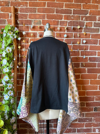 OOAK Autumn Collection - Upcycled Frog+ Toad Patchwork Angel Wing Poncho Top