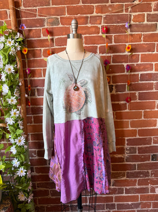 OOAK Autumn Collection- Upcycled Patchwork Turtle Tunic Top