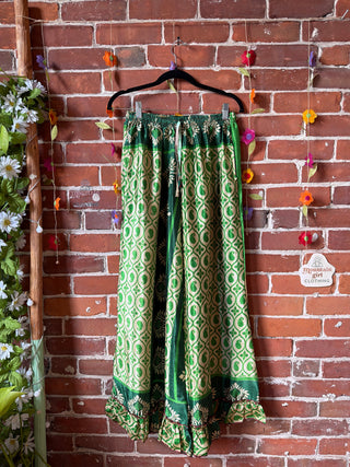 Festival Drift Wide Leg Recycled Sari Lounge Pants - Free Size - Fair Trade Made