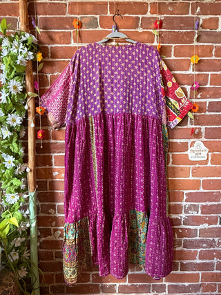 Coffee In The Morning Kantha Dress - Fits up to 3X - 100% Cotton- Fair Trade Made