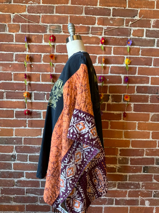 Upcycled Laconia Bike Week 2019 Kantha Poncho Top