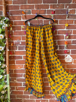 Festival Drift Wide Leg Recycled Sari Lounge Pants - Free Size - Fair Trade Made