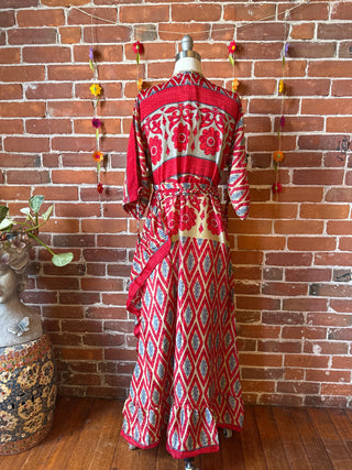 Size 0-4 Upcycled Sari Wrap Dress