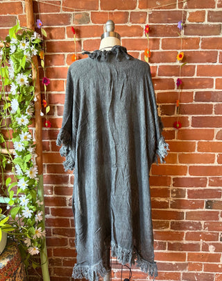 Wild Honey 100% Cotton Gauze Boho Fringe Kimono Layer - Multiple Colors Available