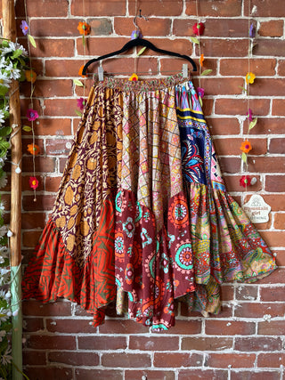 Size Large Oh So Flowy Recycled Sari Skirt - Fair Trade Made