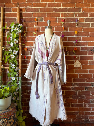 Lavender Eye+Moon 100% Cotton Kimono Robe  - Fair Trade Made