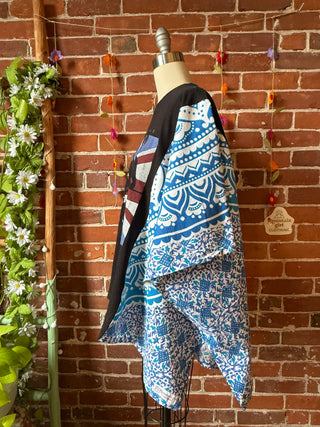 OOAK Autumn Collection- Upcycled Paul McCartney Inspired Poncho Tee