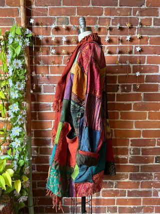 Rust Juniper Patchwork Fringe Jacket