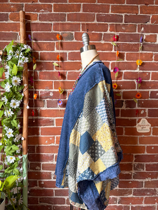 OOAK Summer Collection - Upcycled Crescent Moon Poncho Style Top 🌙