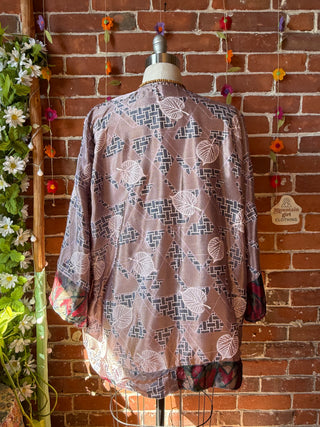 Autumn Moon Silky Flowy Kimono - Fair Trade Made - Final Sale