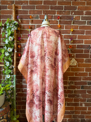 Summer Dreams 100% Silk Poncho Robe- Fair Trade Made