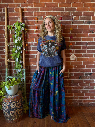 Raven Tie Dye Wide Leg Palazzo Pants - Multiple Colors Available