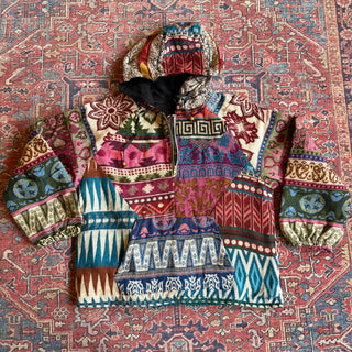 Autumn Stroll Fleece Lined Patchwork Hoodie