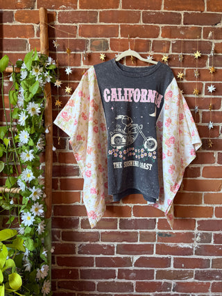 OOAK Autumn Collection - Upcycled California Sunset Coast Poncho Top