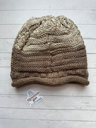 Rambling Rose Floral Patch Knit Beanie -Final Sale