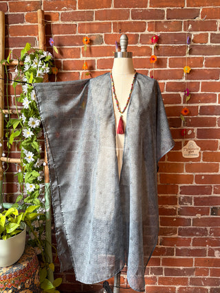 Summer Dreams 100% Silk Poncho Robe- Fair Trade Made
