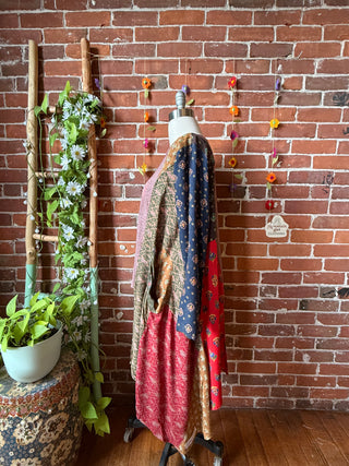 OOAK Summer Collection- Upcycled Woodstock Flowy Hybrid Hi Lo Tee