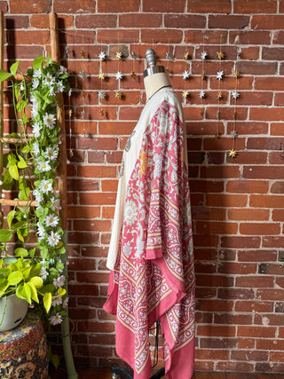 Mystical Stevie Nicks Hybrid Boho Print Hi Lo Poncho Top