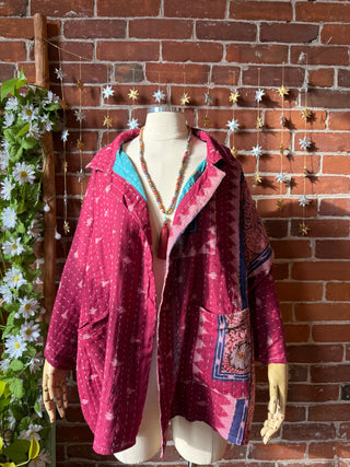 OOAK Autumn Collection - Upcycled Grateful Dead Inspired Boho Vintage Kantha Jacket